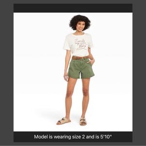 *NEW W/ TAGS, NEVER WORN*Universal Thread [Olive Green] A-Line Midi Jean Shorts